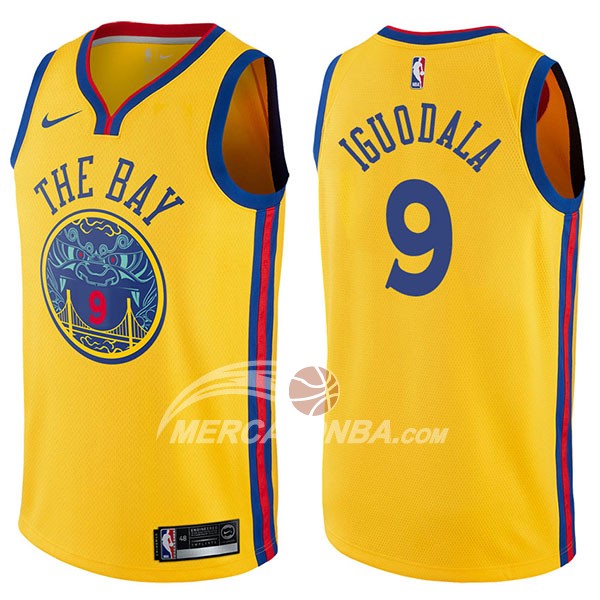 Maglia NBA Golden State Warriors Andre Iguodala Chinese Heritage Ciudad 2017-18 Or